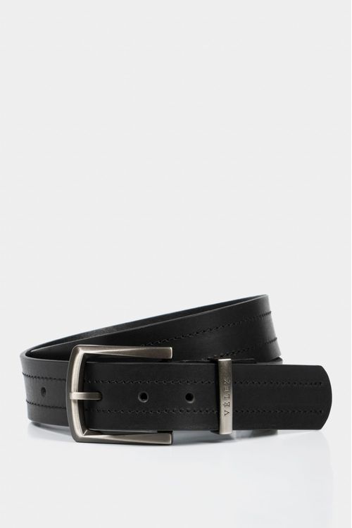 Cinturón unifaz coraje de cuero para hombre pasador metálico