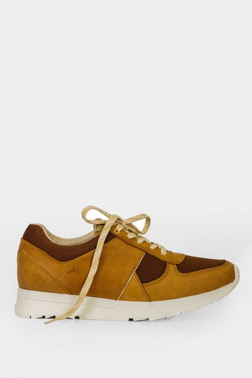 Sneakers deportivos tropical de cuero para mujer suela de color