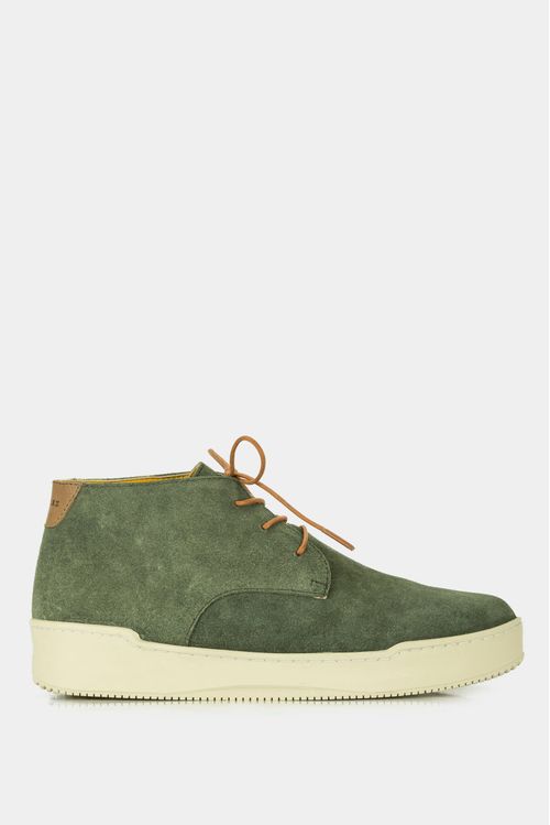 Botas ginger de cuero para hombre suela deportiva Verde