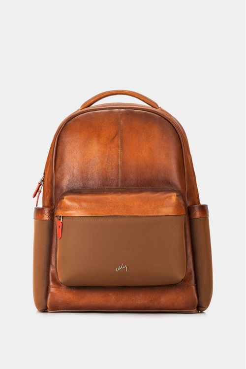 Mochila fagus 2.0 de cuero para hombre lona en nylon Miel