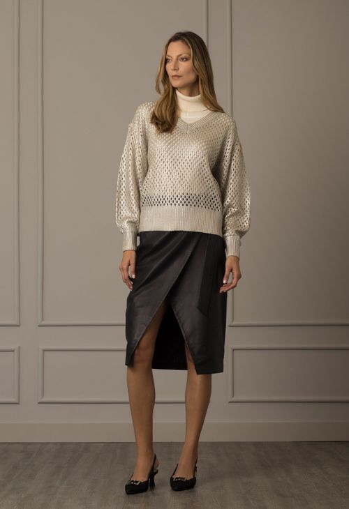 Sweater Hanoi tejido para mujer metalizado