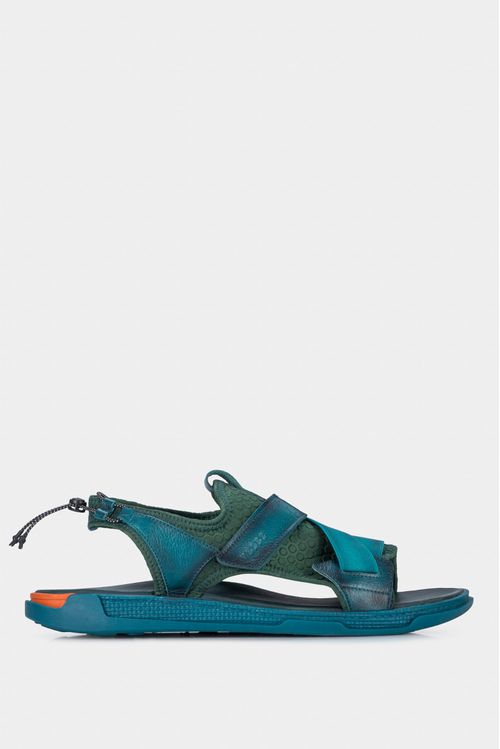 Sandalias halo de cuero y neopreno para hombre sistema de ajuste con elástico