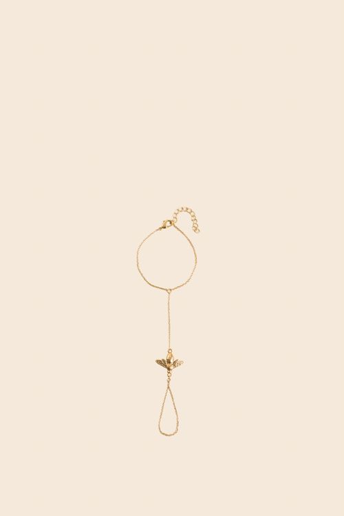 Manilla miel lafaurie para mujer con anillo oro mate