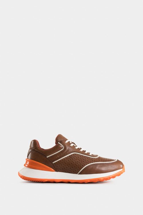 Tenis dalí de cuero para hombre detalle de perforado