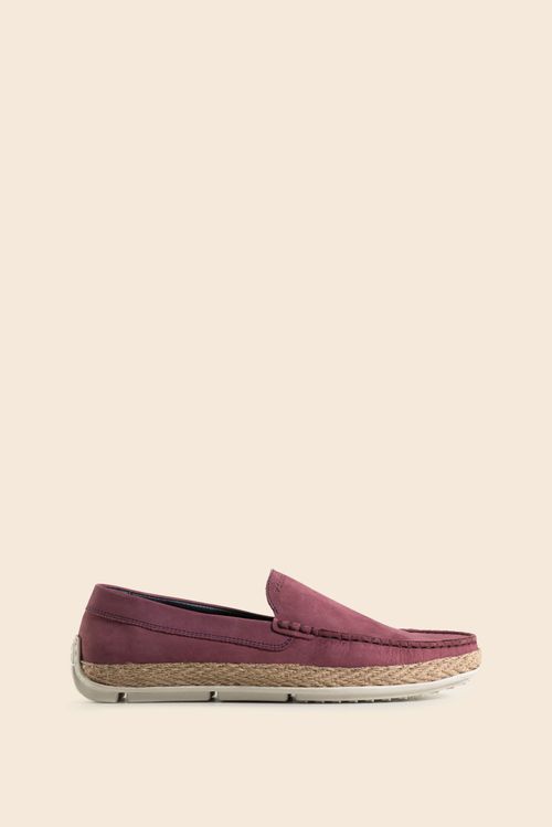 Mocasines casuales de cuero para hombre inserto yute