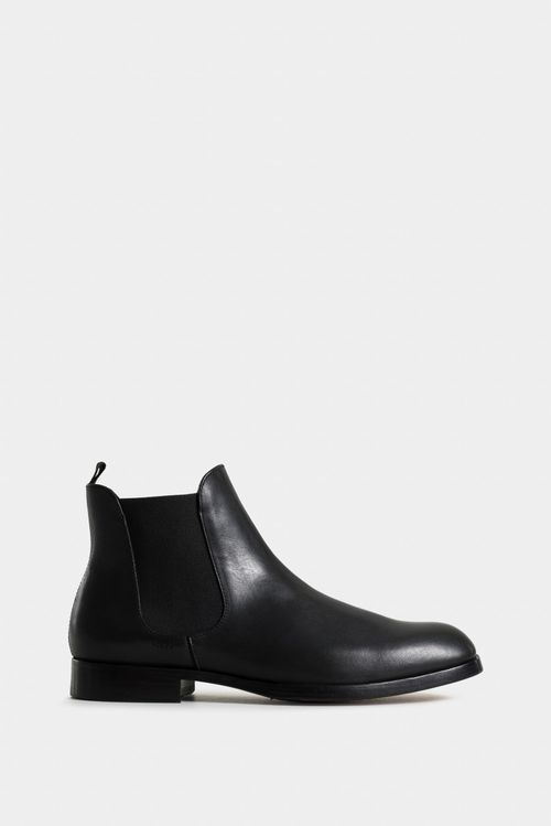 Botas chelsea lunar de cuero para hombre punta almendrada