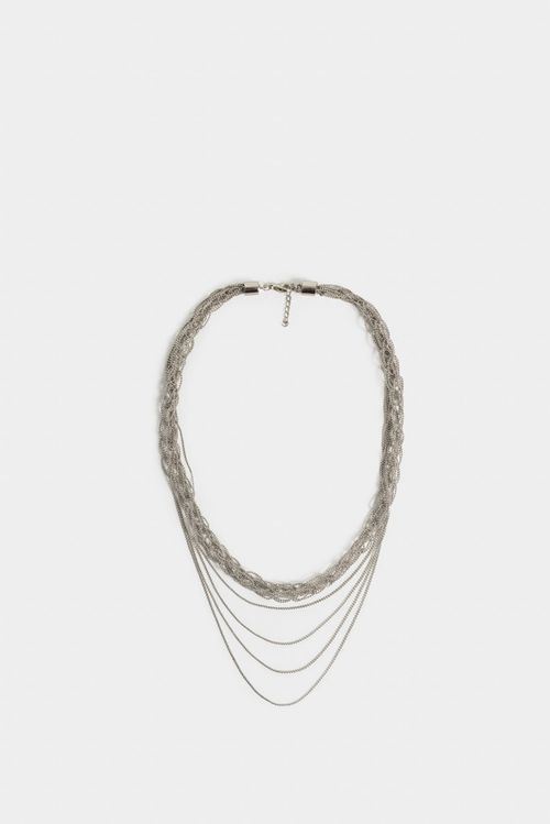 Collar salina en cadena para mujer estilo layering