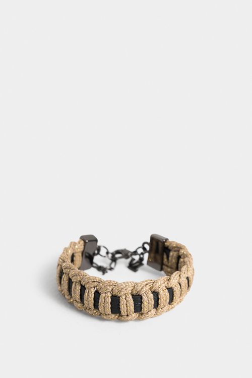 Pulsera arizona de cuero y cordón para mujer con mosquetón tejida