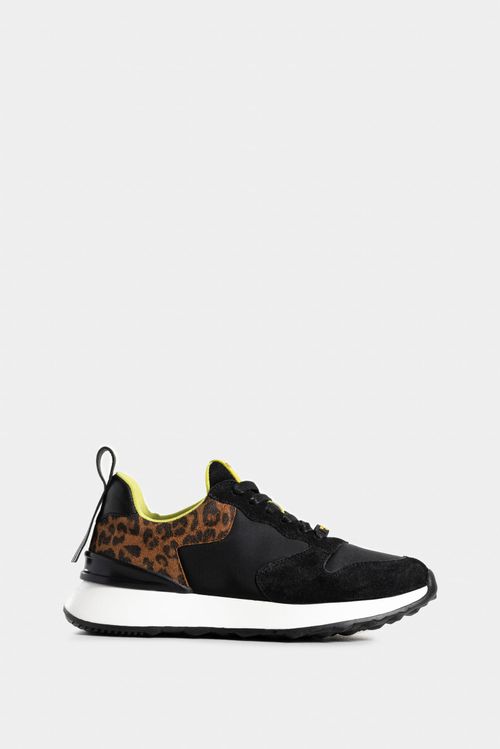 Sneakers mercurio 2.0 de cuero gamuza para mujer textura animal