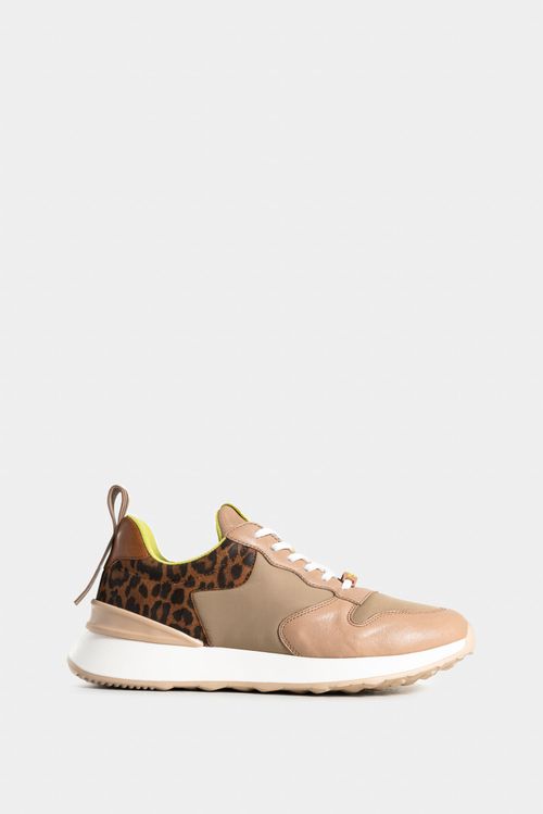 Sneakers mercurio 2.0 de cuero gamuza para mujer textura animal