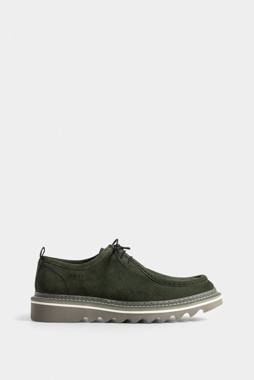 Zapatos cordón nova de cuero para hombre textura gamuzada