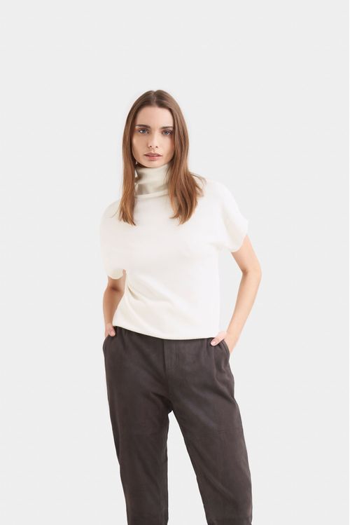 Camiseta amanita tejida para mujer cuello tortuga