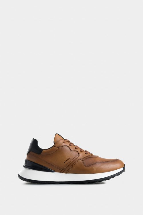 Tenis cooper 3 de cuero para hombre spoiler en contraste