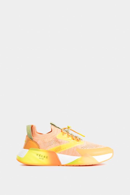 Sneakers Fly Up freedom de textil y cuero para mujer detalles neón