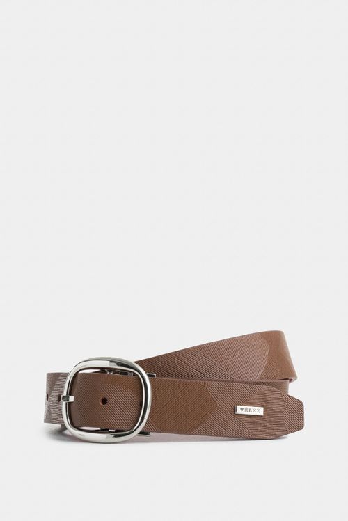 Cinturón doble faz bee de cuero para mujer puntera hexagonal