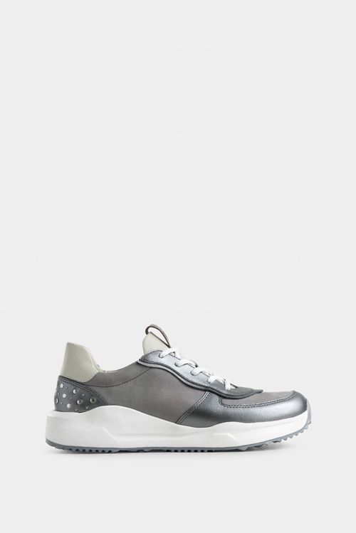 Sneakers crisantemo de cuero para mujer detalle taches