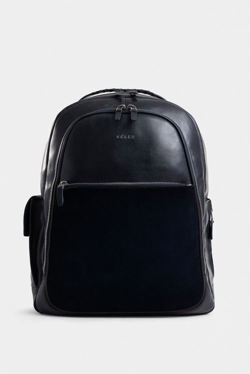 Mochila tropical escape 2 de cuero liso para hombre detalles cuero gamuzado