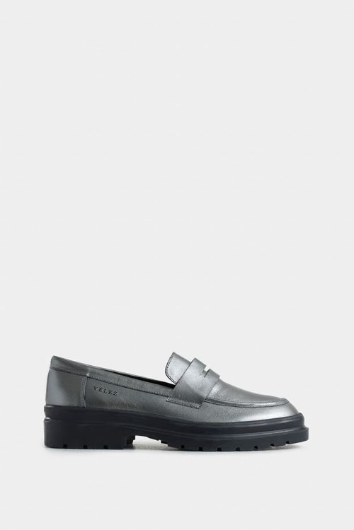 Mocasines lirio de cuero para mujer silueta chunky