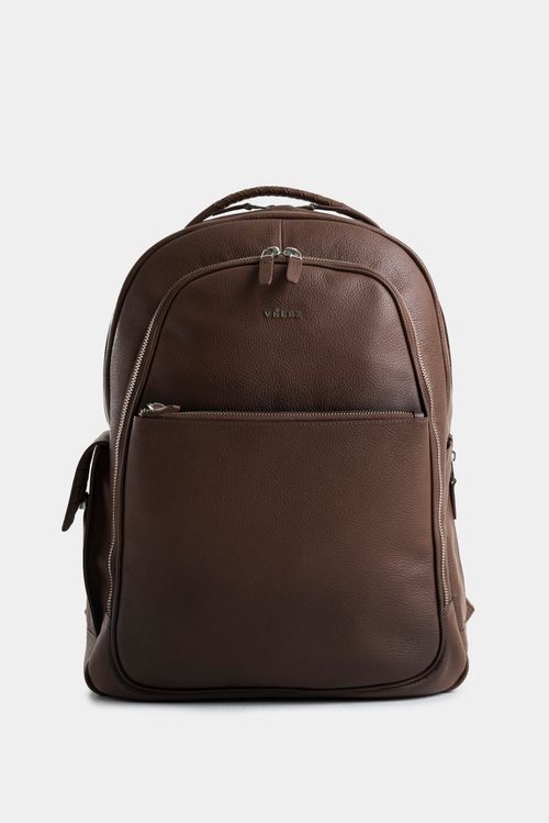 Mochila tropical escape de cuero liso y cuero gamuzado para hombre silueta clásica