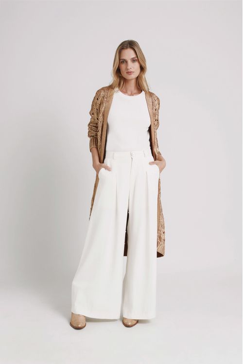 Cardigan aurora tejido para mujer textura metalizada