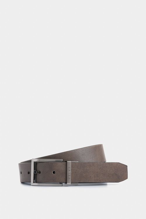 Cinturón doble faz Lucca de cuero para hombre punta cuadrada