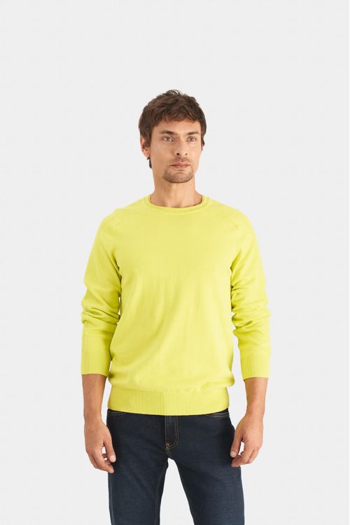 Sweater tejido en algodón para hombre manga ranglan