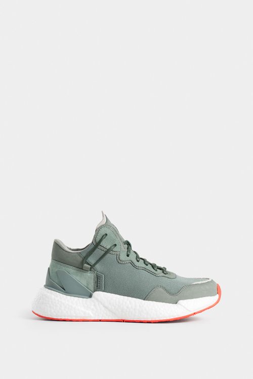 Sneakers bota bolet de cuero y lona para mujer silueta urban