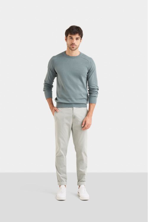 Pantalón ítalo para hombre en popelina liviana de algodón