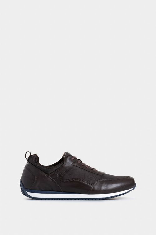 Sneakers engeil 3 de cuero para hombre detalle textil