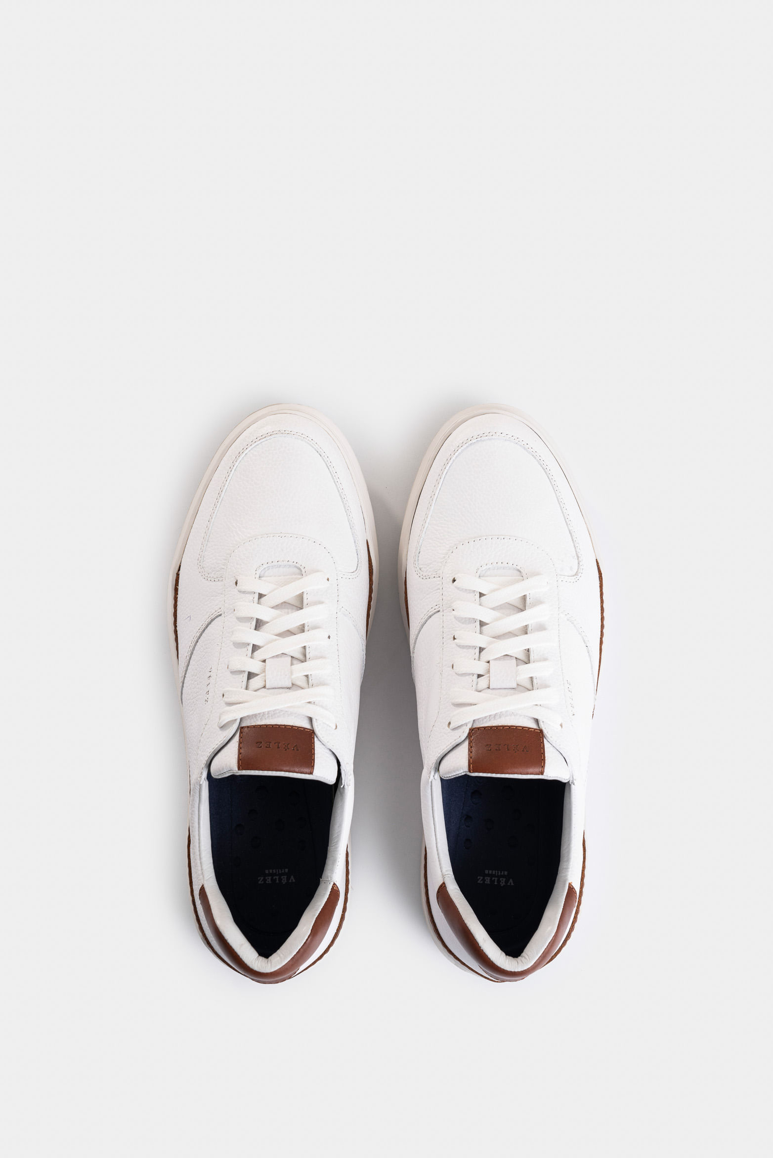 Sneakers Whited de cuero para hombre detalle contraste-1737750505299