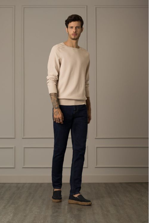 Sweater tejido en algodón para hombre manga ranglan