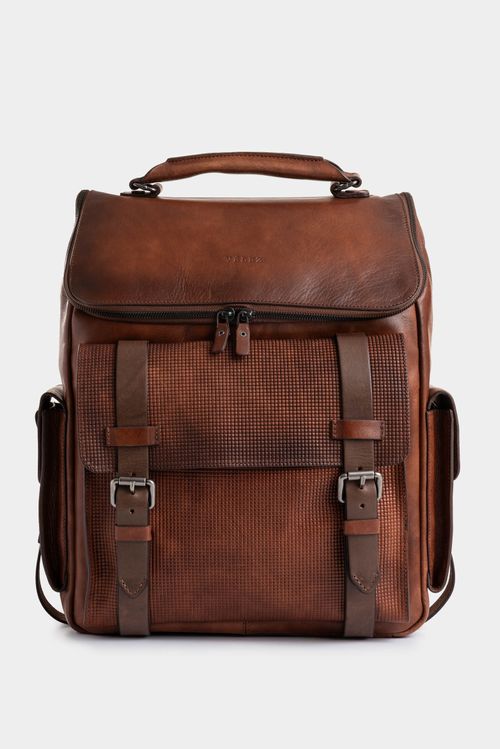 Mochila  "NEW ARCHEOLOGY" de cuero para hombre vintage