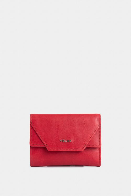 Billetera Taupe de cuero para mujer con monedero