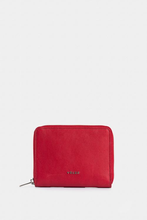 Billetera Grecia de cuero para mujer con cremallera