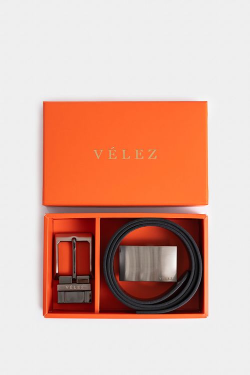 Kit cinturón doble faz formal de cuero para hombre doble opción herraje