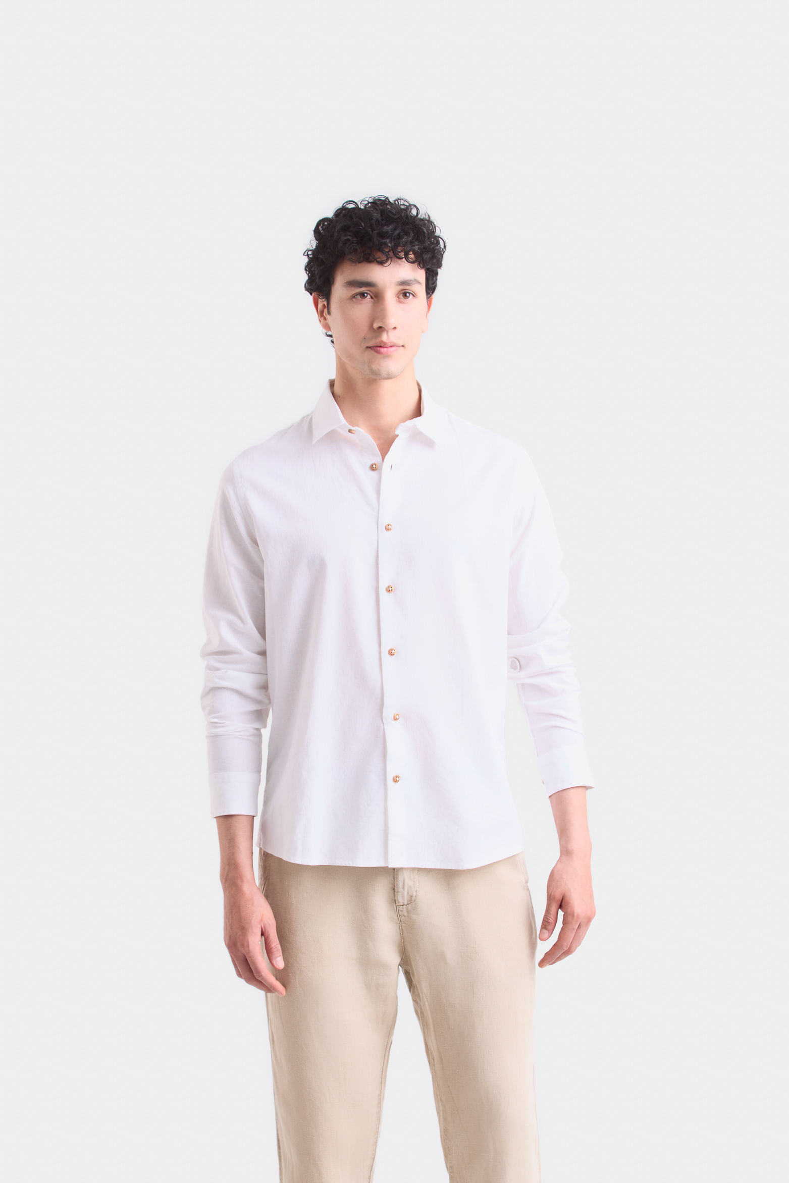 Camisa manga larga en lino para hombre semiffited-1744516207313