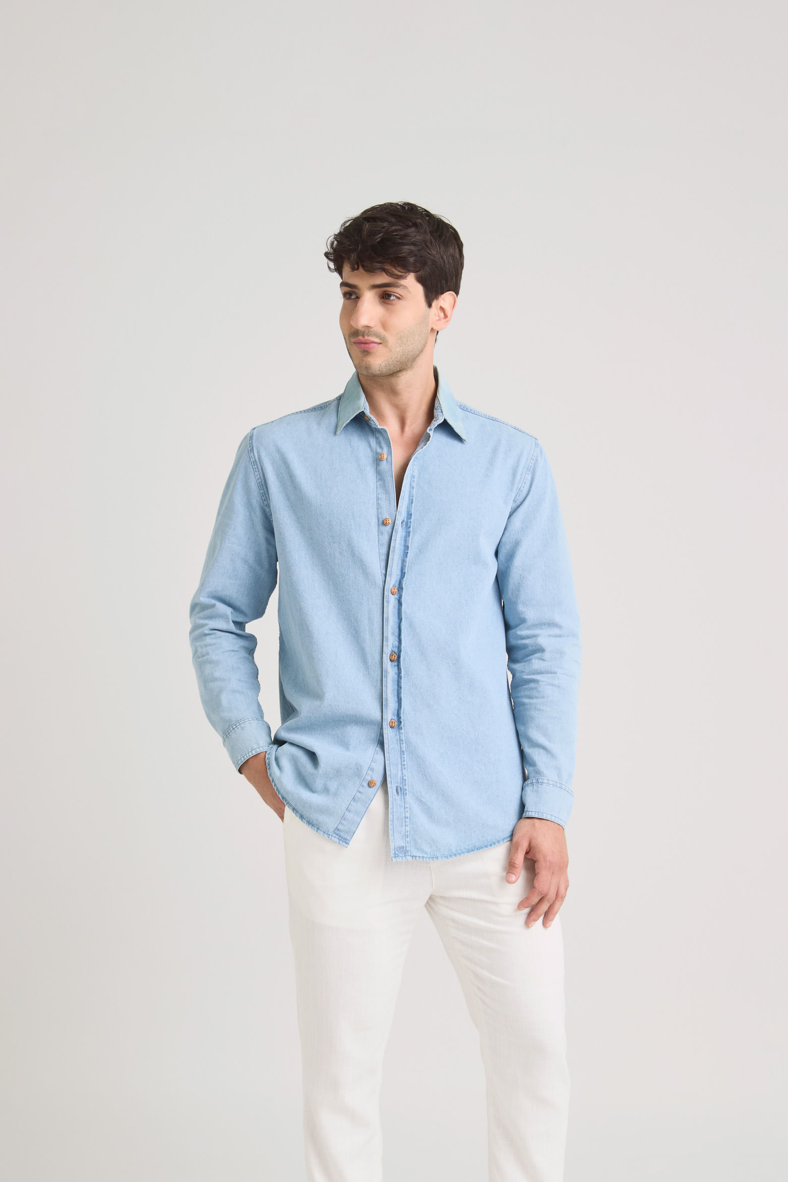 Camisa obi 2 de algodón para hombre cuello en cuero-1744517291863