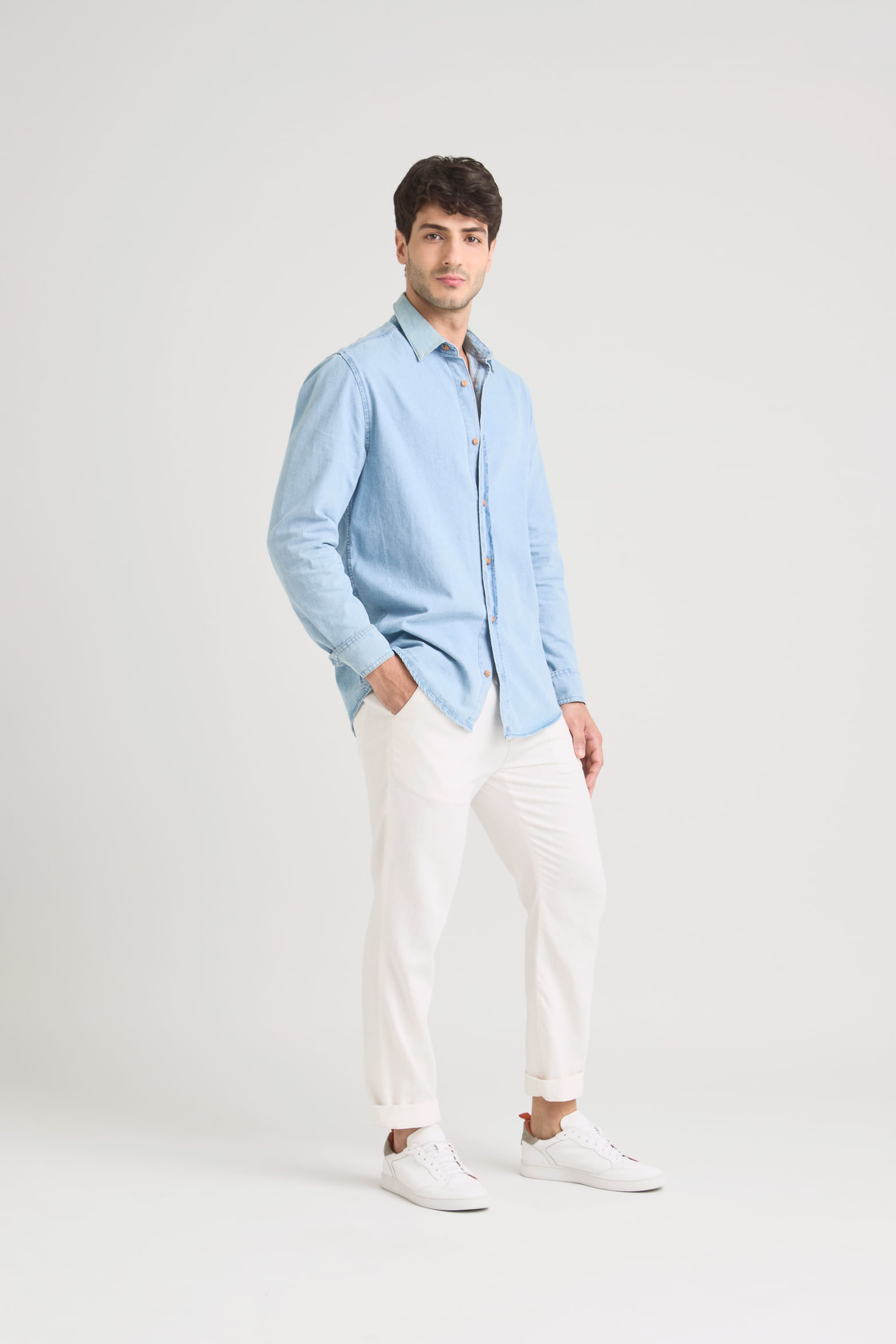 Camisa obi 2 de algodón para hombre cuello en cuero-1744517298249