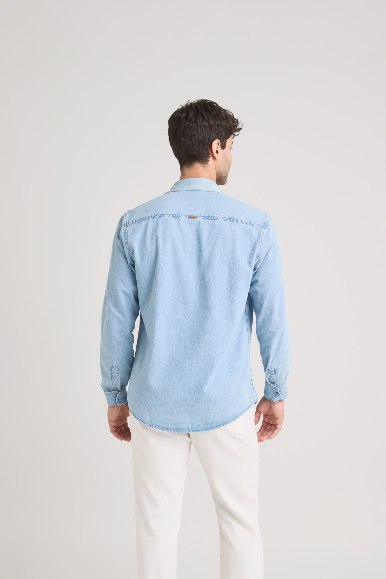 Camisa obi 2 de algodón para hombre cuello en cuero-1744517323757