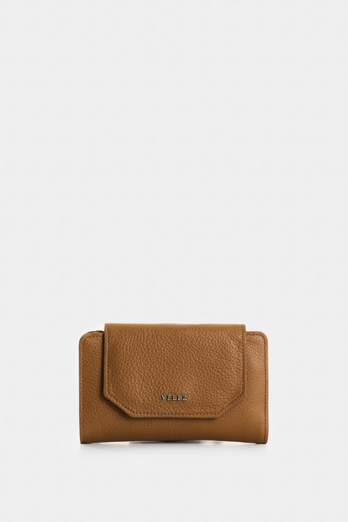 Billetera Bravo de cuero para mujer corte hexagonal