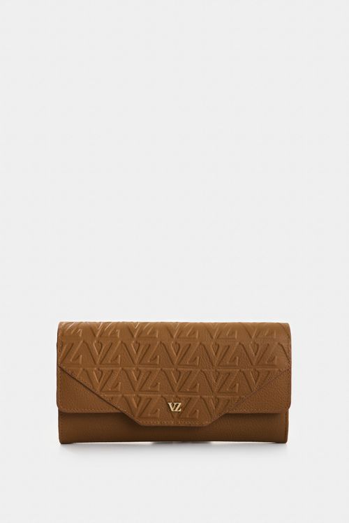 Porta chequera Damasco de cuero para mujer monogram