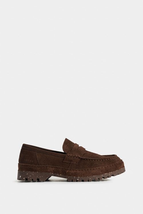 Mocasines arabia de cuero para hombre suela tractorada