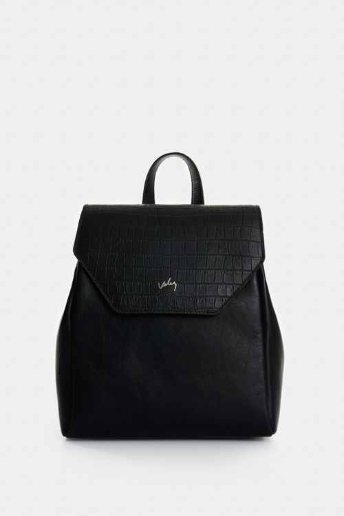 Mochila Rosario de cuero para mujer corte hexagonal