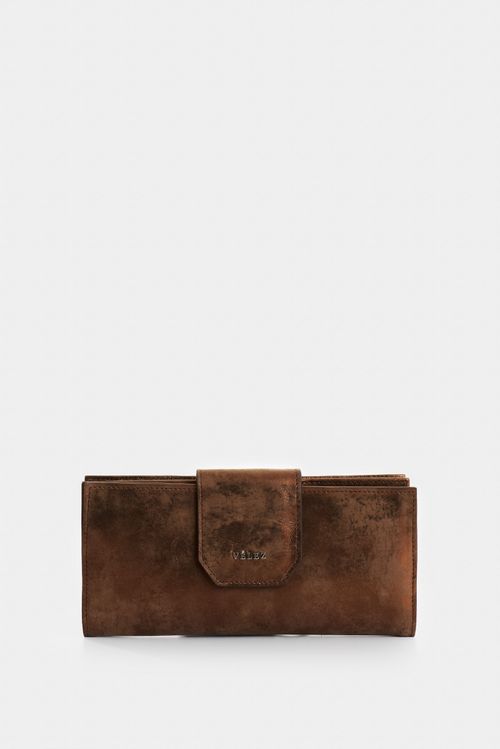 Billetera porta chequera de cuero folia para mujer Jade