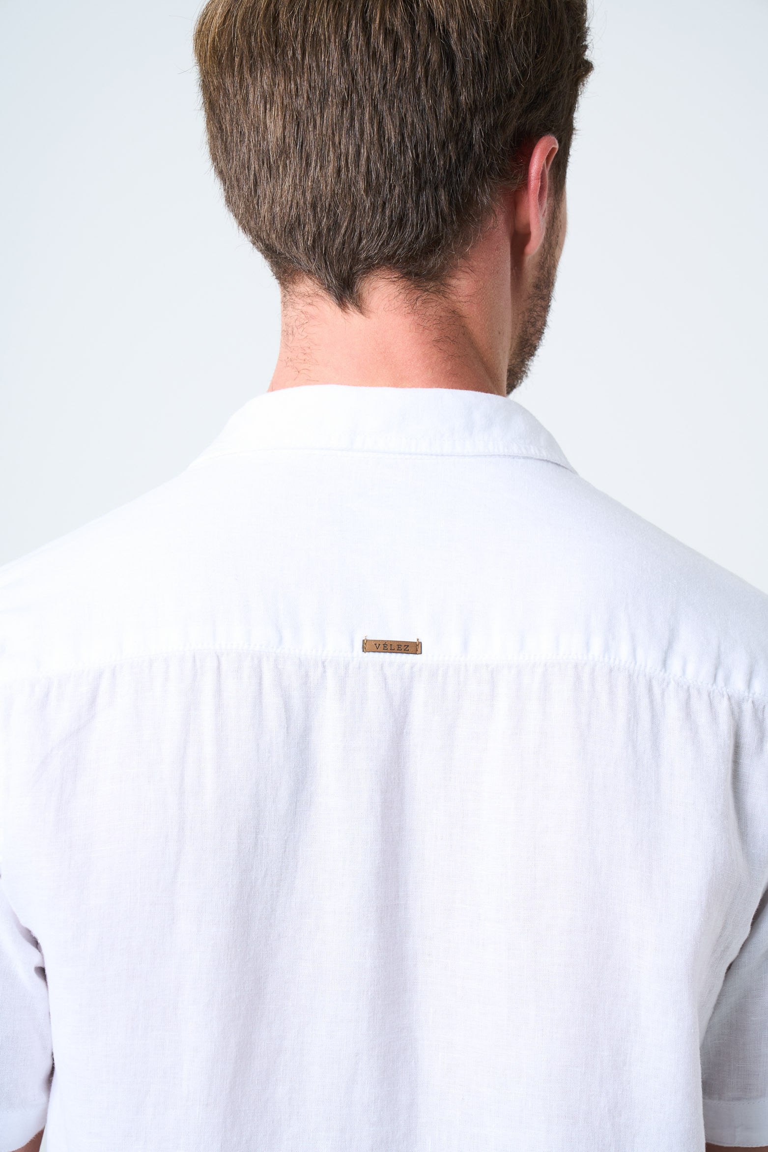 Camisa manga corta lino para hombre bordado vz-1746742980823