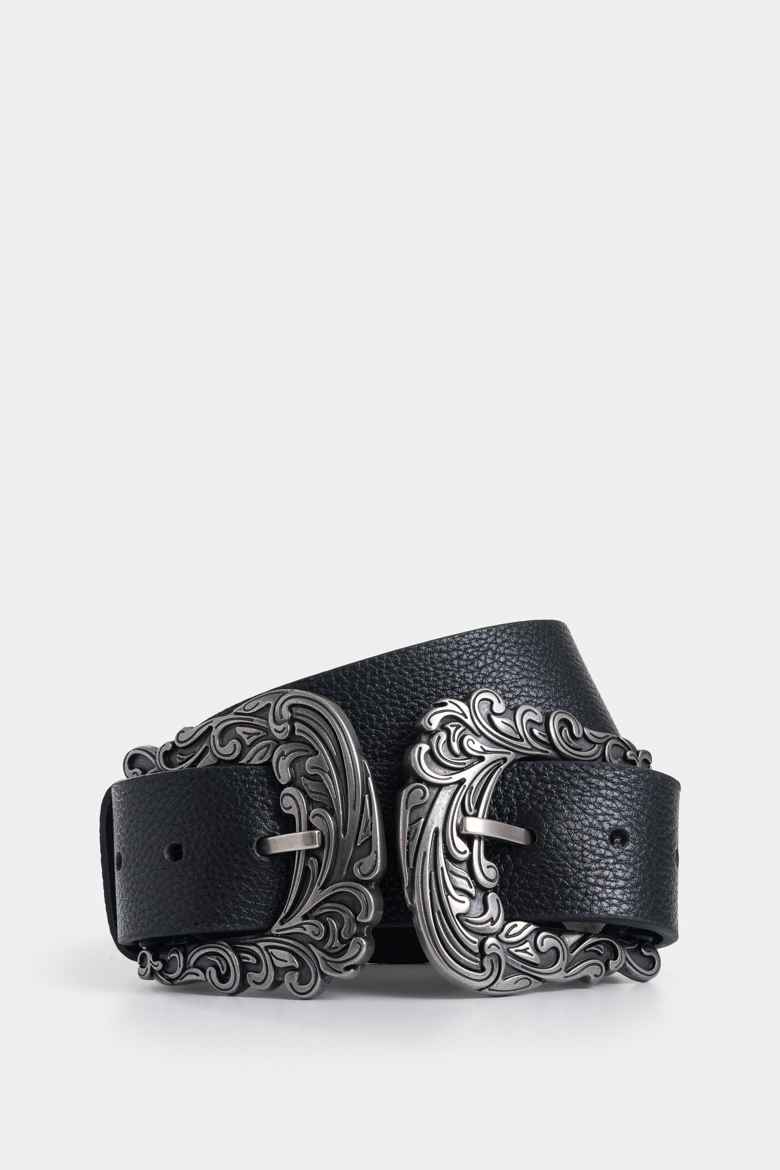 Cinturón unifaz Eyra de cuero para mujer doble hebilla-1746743205007