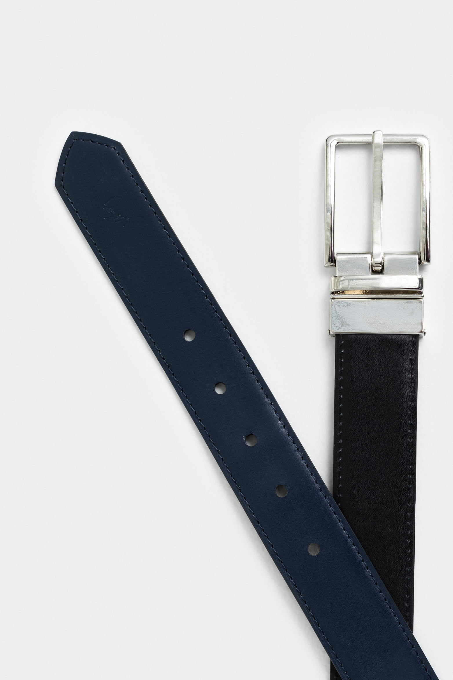 Cinturón doble faz plutón de cuero para hombre costura decorativa-1747918298867