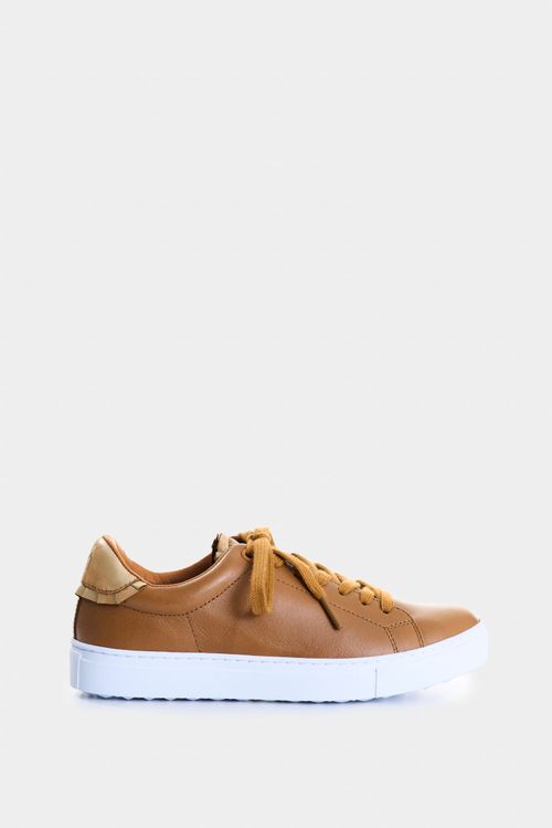 Sneakers casual de cuero combinados