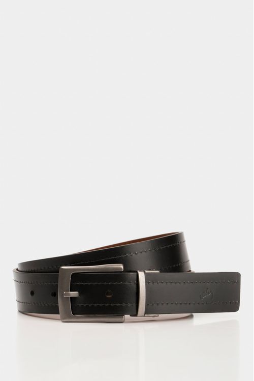 Cinturón doble faz kafka de cuero para hombre hebilla reversible