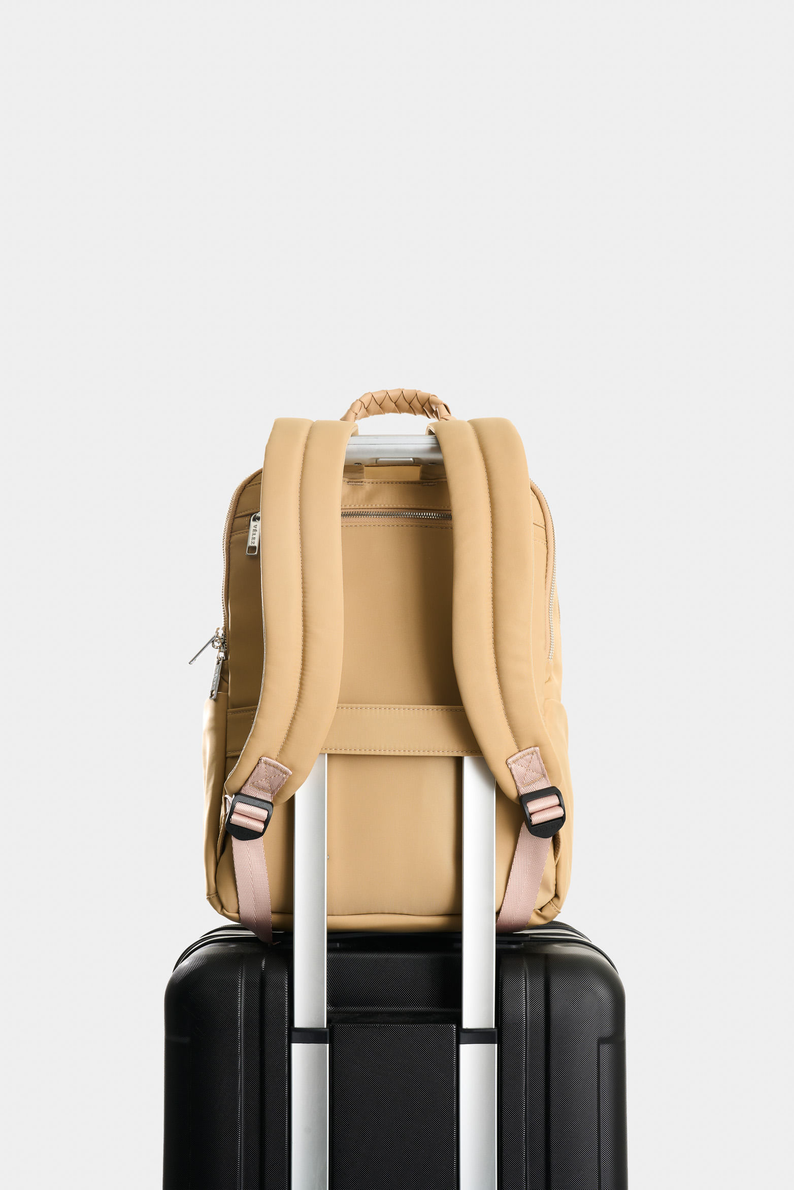 Mochila Marfilo de cuero y nylon para mujer manija trenzada-1748660284637